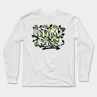 DRUM & BASS  - Graffiti Steez (Lime/black) Long Sleeve T-Shirt